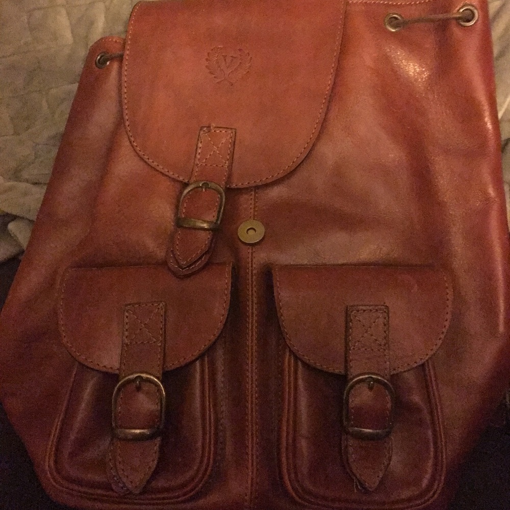 Italian leather backpack